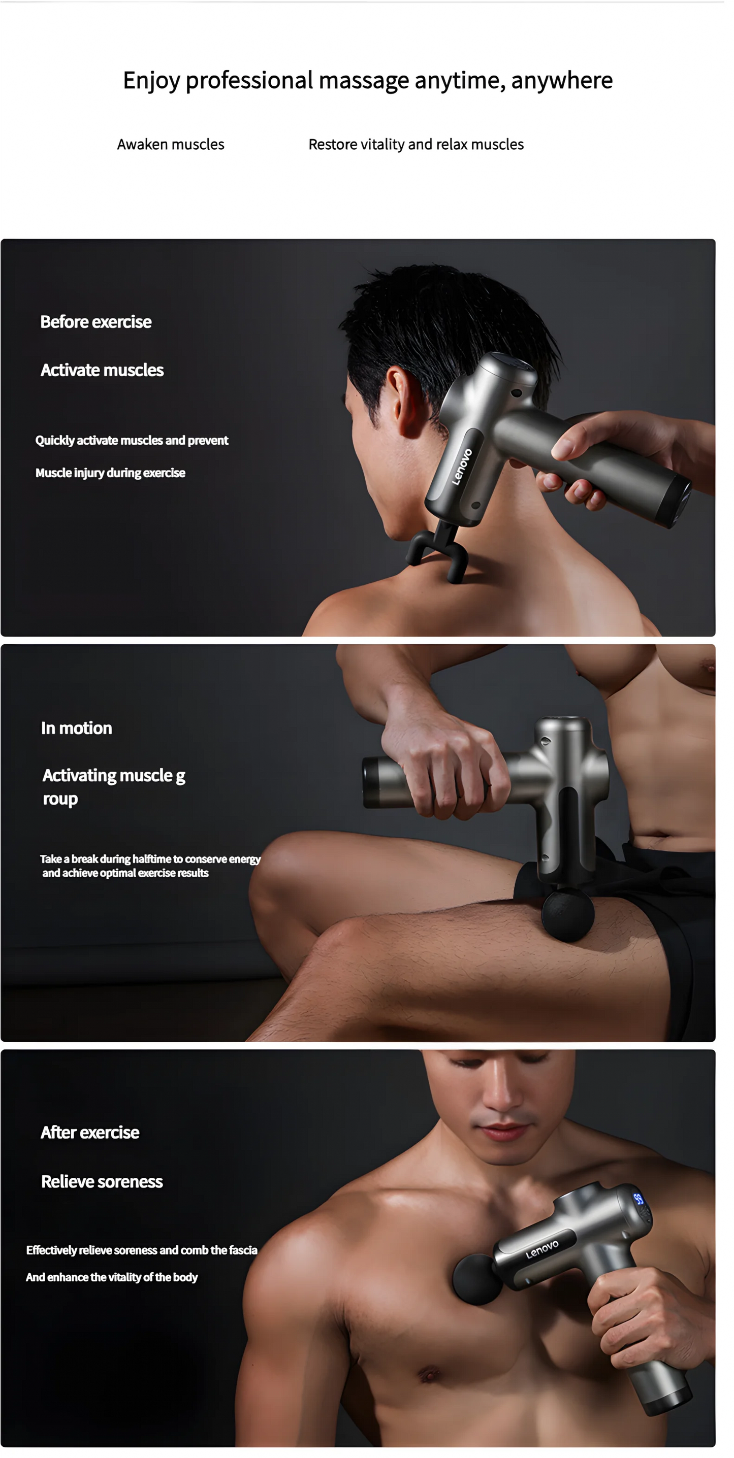Lenovo Deep Relief Massage Gun